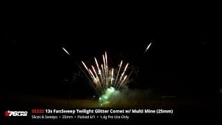 SE222 13s FanSweep Twilight Glitter Comet w/ Multicolor Mine (25mm) - '76 Pro Line 2024 Production
