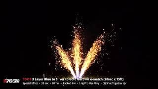 SE418 3 Layer Blue to Silver to Gold Gerb w/ e-match (20sec x 15ft) - '76 Pro Line (Pro Use Only)
